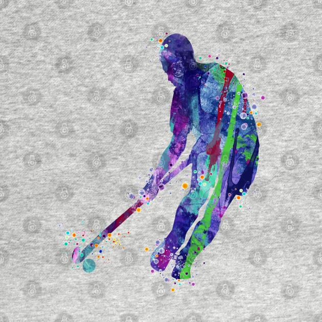 Field Hockey Player Watercolor by LotusGifts